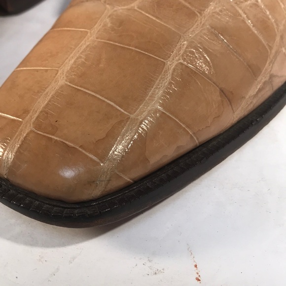 BELVEDERE GENUINE BIG BLOCK CROC BUCKLED LOAFERS